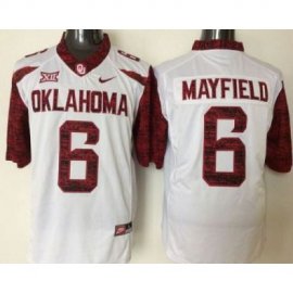 Oklahoma Sooners #6 Baker Mayfield White New XII Stitched NCAA Jersey