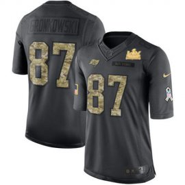 Nike Tampa Bay Buccaneers #87 Rob Gronkowski Black Mens Super Bowl LV Champions Patch NFL Limited 2016 Salute to Service Jersey