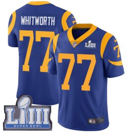 Nike Los Angeles Rams #77 Andrew Whitworth Royal Blue Alternate Super Bowl LIII Bound Youth Stitched NFL Vapor Untouchable Limited Jersey