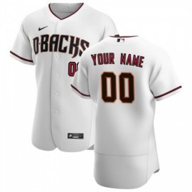 Arizona Diamondbacks Custom Mens Nike White Crimson Authentic Home Team MLB Jersey