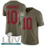 Nike San Francisco 49ers #10 Jimmy Garoppolo Olive Super Bowl LIV 2020 Mens Stitched NFL Limited 2017 Salute To Service Jersey