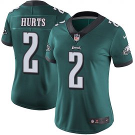 Nike Philadelphia Eagles #2 Jalen Hurts Green Team Color Womens Stitched NFL Vapor Untouchable Limited Jersey