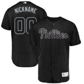 Philadelphia Phillies Majestic 2019 Players Weekend Flex Base Authentic Roster Custom Jersey Black