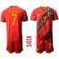 Belgium #7 De Bruyne Red Home Kid Soccer Country Jersey