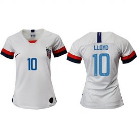 Womens USA #10 Lloyd Home Soccer Country Jersey