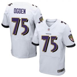 Nike Baltimore Ravens #75 Jonathan Ogden White Mens Stitched NFL New Elite Jersey