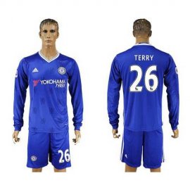 Chelsea #26 Terry Home Long Sleeves Soccer Club Jersey