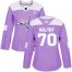 Adidas Washington Capitals #70 Braden Holtby Purple Authentic Fights Cancer Womens Stitched NHL Jersey