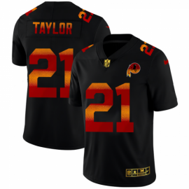 Washington Football Team #21 Sean Taylor Mens Black Nike Red Orange Stripe Vapor Limited NFL Jersey