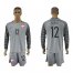 Poland #12 Boruc Grey Goalkeeper Long Sleeves Soccer Country Jersey