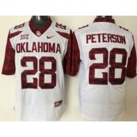 Oklahoma Sooners #28 Adrian Peterson White New XII Stitched NCAA Jersey