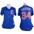 Chicago Cubs #34 Jon Lester Blue Alternate Womens Stitched MLB Jersey