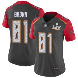 Nike Tampa Bay Buccaneers #81 Antonio Brown Gray Womens Super Bowl LV Bound Stitched NFL Limited Inverted Legend Jersey