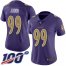 Nike Baltimore Ravens #99 Matthew Judon Purple Womens Stitched NFL Limited Rush 100th Season Jersey