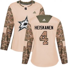 Adidas Dallas Stars #4 Miro Heiskanen Camo Authentic 2017 Veterans Day Womens Stitched NHL Jersey