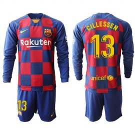 Barcelona #13 Cillessen Home Long Sleeves Soccer Club Jersey