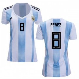 Womens Argentina #8 Perez Home Soccer Country Jersey