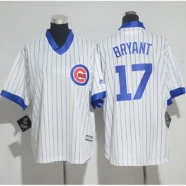Chicago Cubs #17 Kris Bryant White(Blue Strip) Cooperstown Stitched Youth MLB Jersey