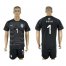 Italy #1 Buffon Black Goalkeeper Soccer Country Jersey