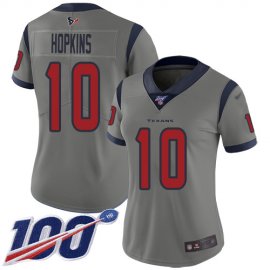 Nike Houston Texans #10 DeAndre Hopkins Gray Womens Stitched NFL Limited Inverted Legend 100th Season Jersey