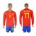 Spain #17 Iago Aspas Red Home Long Sleeves Soccer Country Jersey