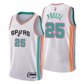 San Antonio San Antonio Spurs #25 Jakob Poeltl Mens Nike White 2021/22 Swingman NBA Jersey – City Edition Mens