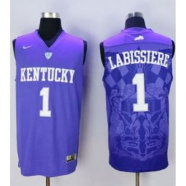 Kentucky Wildcats #1 Skal Labissiere Blue Basketball Stitched NCAA Jersey