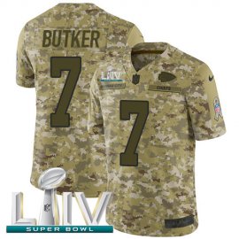 Nike Kansas City Chiefs #7 Harrison Butker Camo Super Bowl LIV 2020 Mens Stitched NFL Limited 2018 Salute To Service Jersey