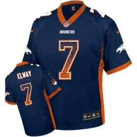 Nike Denver Broncos #7 John Elway Navy Blue Alternate Mens Stitched NFL Elite Drift Fashion Jersey