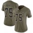 Nike New Orleans Saints #75 Andrus Peat Olive Womens Stitched NFL Limited 2017 Salute to Service Jersey