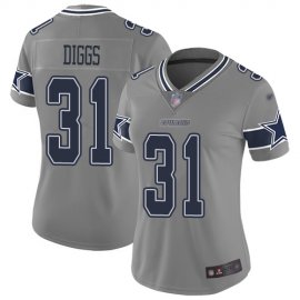 Nike Dallas Cowboys #31 Trevon Diggs Gray Womens Stitched NFL Limited Inverted Legend Jersey
