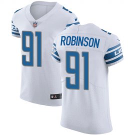 Nike Detroit Lions #91 AShawn Robinson White Mens Stitched NFL Vapor Untouchable Elite Jersey