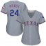 Texas Rangers #24 Hunter Pence Grey Road Womens Stitched MLB Jersey