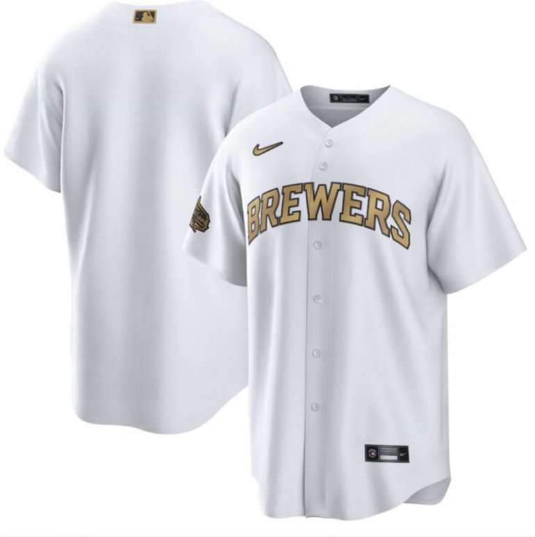 Brewers Blank White Nike 2022 MLB All Star Cool Base Jersey