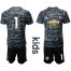 Manchester United #1 De Gea Black Goalkeeper Kid Soccer Club Jersey