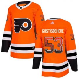 Adidas Philadelphia Flyers #53 Shayne Gostisbehere Orange Home Authentic Drift Fashion Stitched NHL Jersey