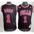 Kids Chicago Bulls 1 Derrick Rose Black Red Strip NBA Jerseys Cheap