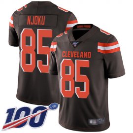 Nike Cleveland Browns #85 David Njoku Brown Team Color Mens Stitched NFL 100th Season Vapor Limited Jersey