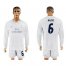 Real Madrid #6 Nacho Marine Environmental Protection Home Long Sleeves Soccer Club Jersey
