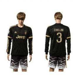 Juventus #3 Chiellini SEC Away Long Sleeves Soccer Club Jersey