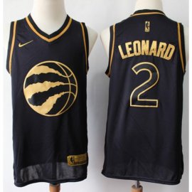 Raptors #2 Kawhi Leonard Black/Gold Basketball Swingman Limited Edition Jersey