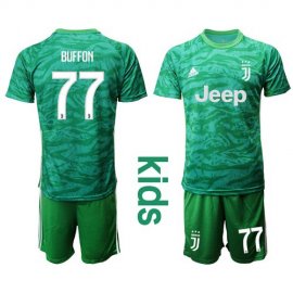 Juventus Blank Green Goalkeeper Kid Soccer Club Jersey