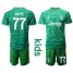 Juventus Blank Green Goalkeeper Kid Soccer Club Jersey