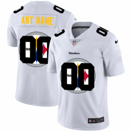 Pittsburgh Steelers Custom White Mens Nike Team Logo Dual Overlap Limited NFL Jersey