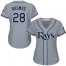 Tampa Bay Rays #28 Colby Rasmus Grey Road Womens Stitched MLB Jersey