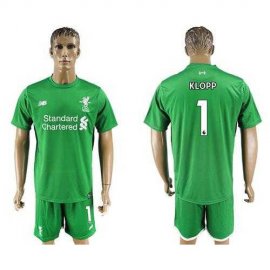 Liverpool #1 Klopp Green Goalkeeper Soccer Club Jersey