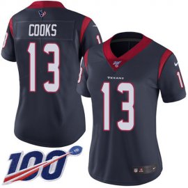Nike Houston Texans #13 Brandin Cooks Navy Blue Team Color Womens Stitched NFL 100th Season Vapor Untouchable Limited Jersey