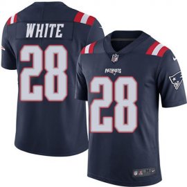 Nike New England Patriots #28 James White Navy Blue Mens Stitched NFL Limited Rush Jersey