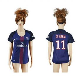 Womens Paris Saint-Germain #11 Di Maria Home Soccer Club Jersey