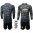 Manchester United Blank Black Goalkeeper Long Sleeves Kid Soccer Club Jersey
